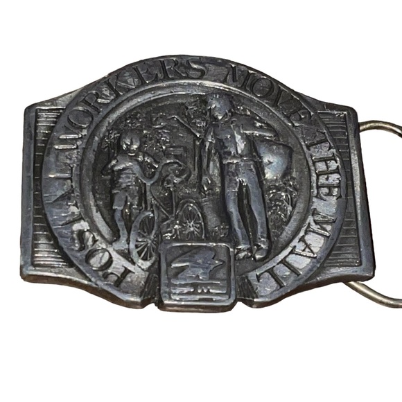 Postal Workers Move the Mail U.S. Mail Vintage Belt Buckle Made In The USA - Picture 5 of 7